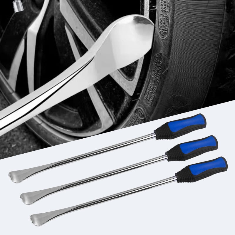 WINTOWIN 14.5""Tire Spoons Motorcycle Dirt Bike Tire Changing Tools Iron Set  Tire Spoon Levers Tire Changer Kit for ATV Lawn Mower with Tire Spoons  Rim Protector  Valve Tool  Valve Cap and Valve Cores - Image 5